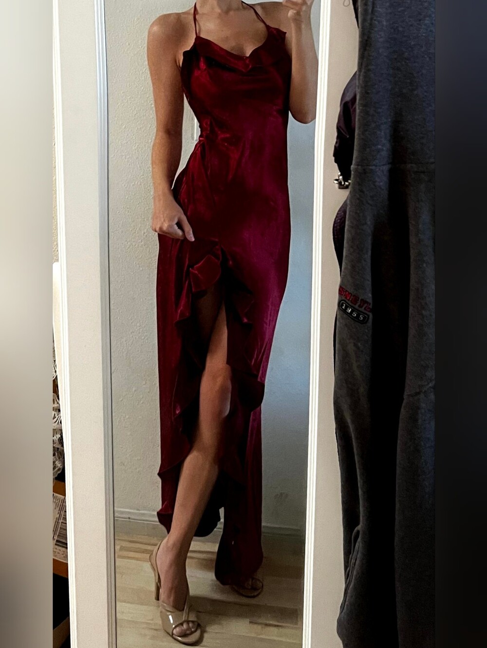 NWT Widow x Dolls Kill Envy Appeal Red Satin Maxi Dress Size XS - Picture 7 of 11